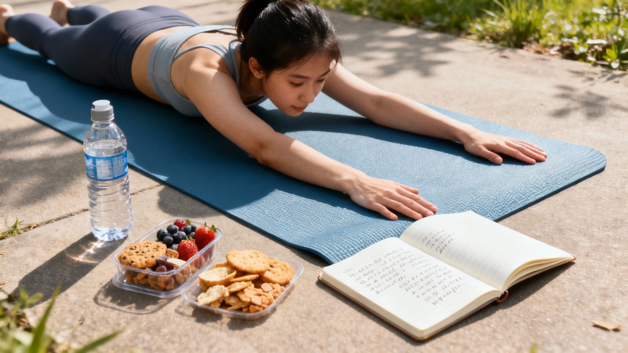 Speak4Me – A student peacefully meditating outdoors, illustrating the connection between well-being and academic focus.