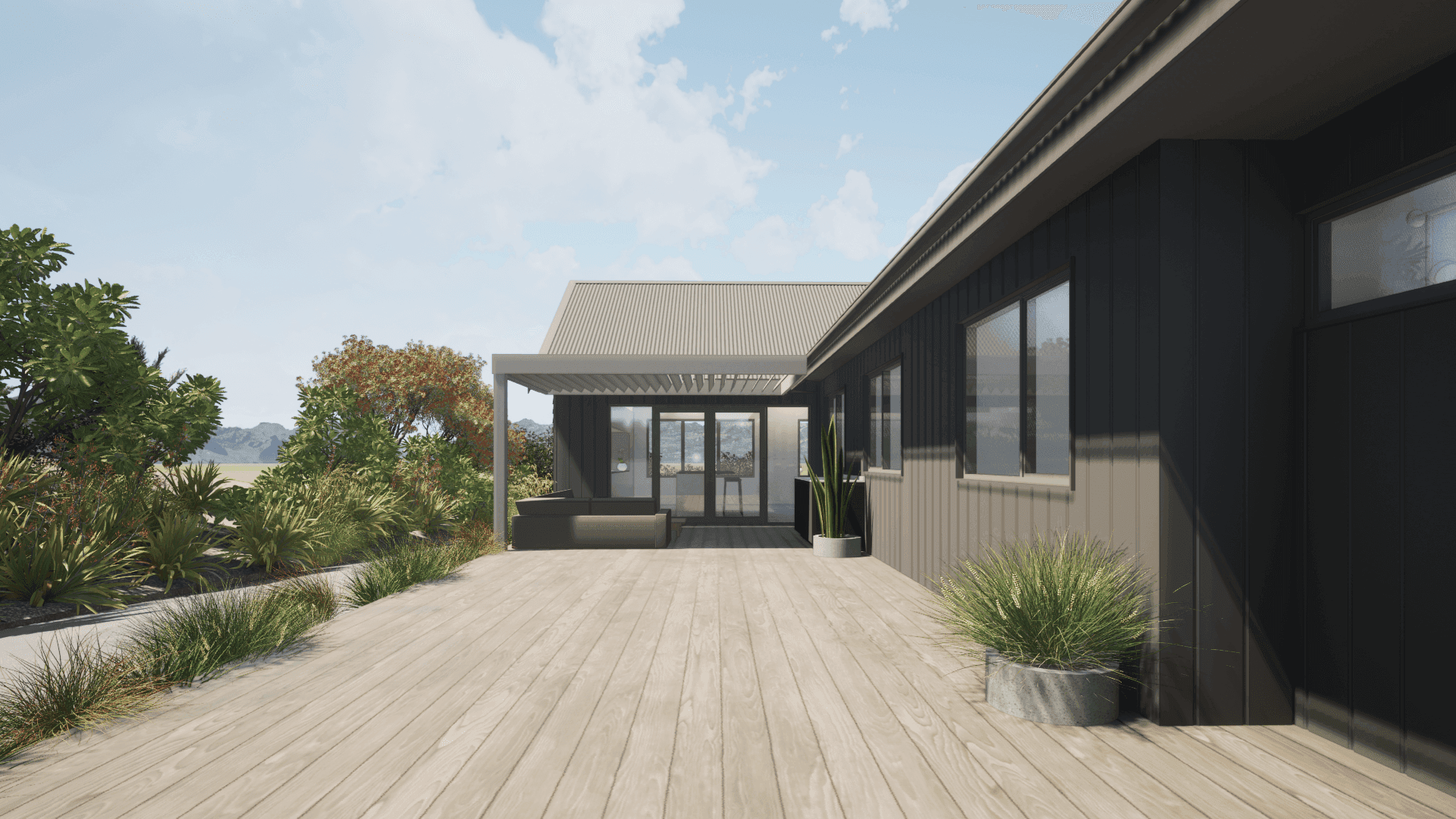 Architectural render of house