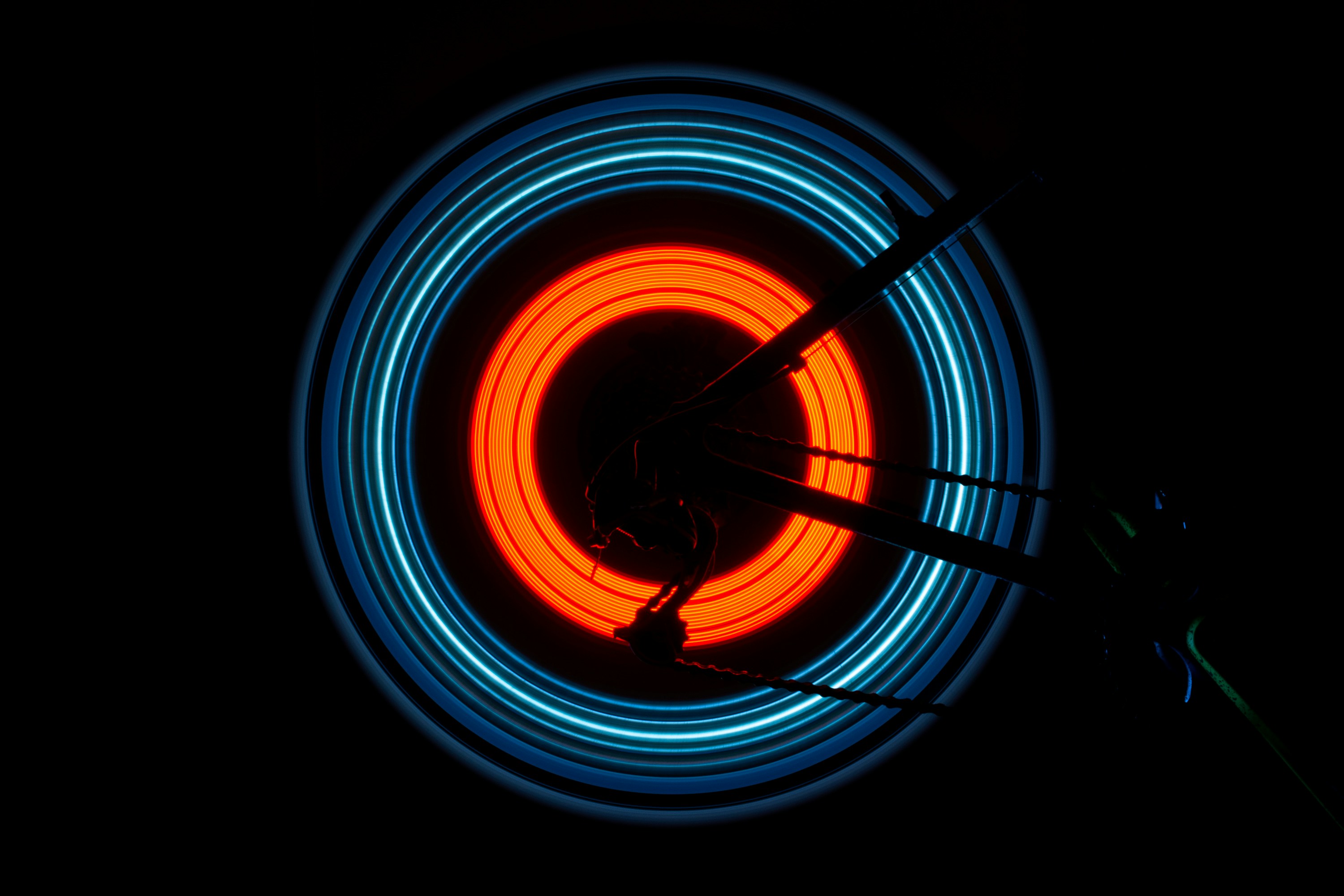 orange and black round light