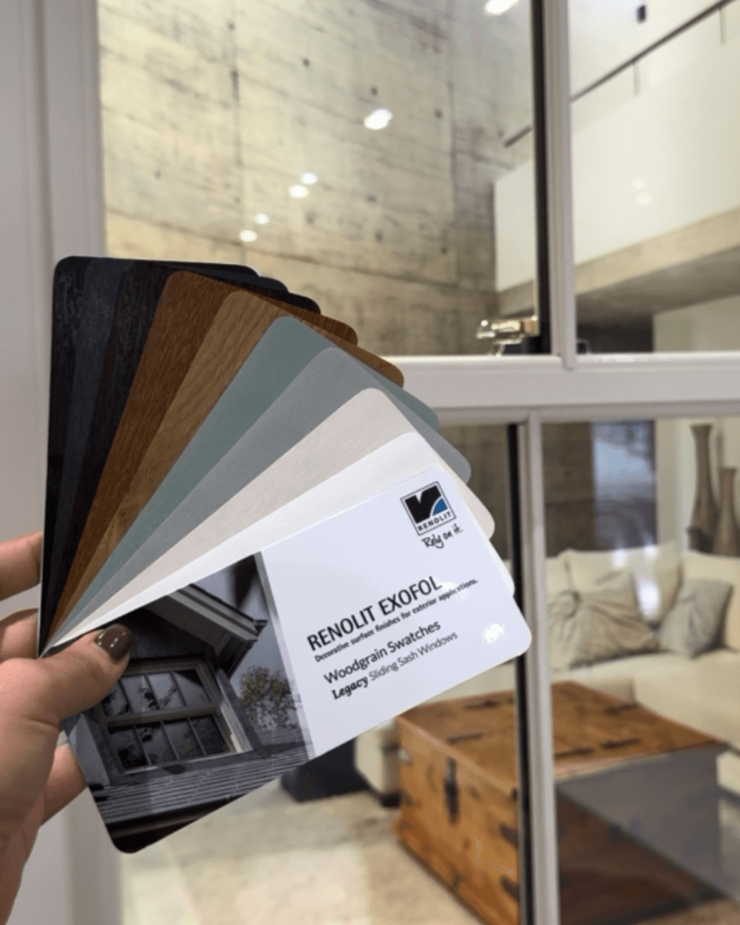 Window colour swatches showcasing heritage woodgrain and contemporary finishes for bespoke windows and doors