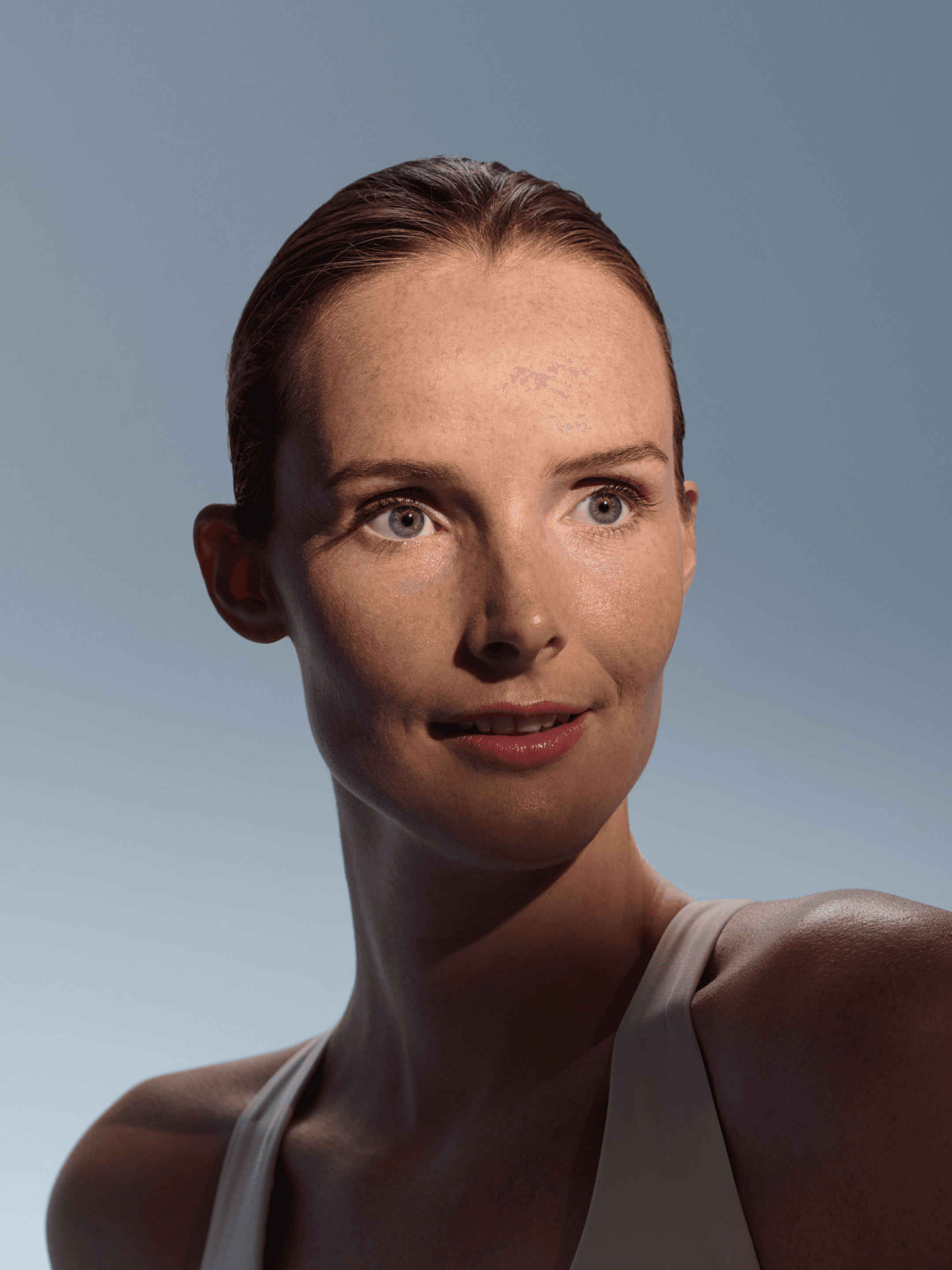 Campaign portrait asset for Withings U-Scan global launch, healthy body, radiant skin, produced by Manuel Astorga.