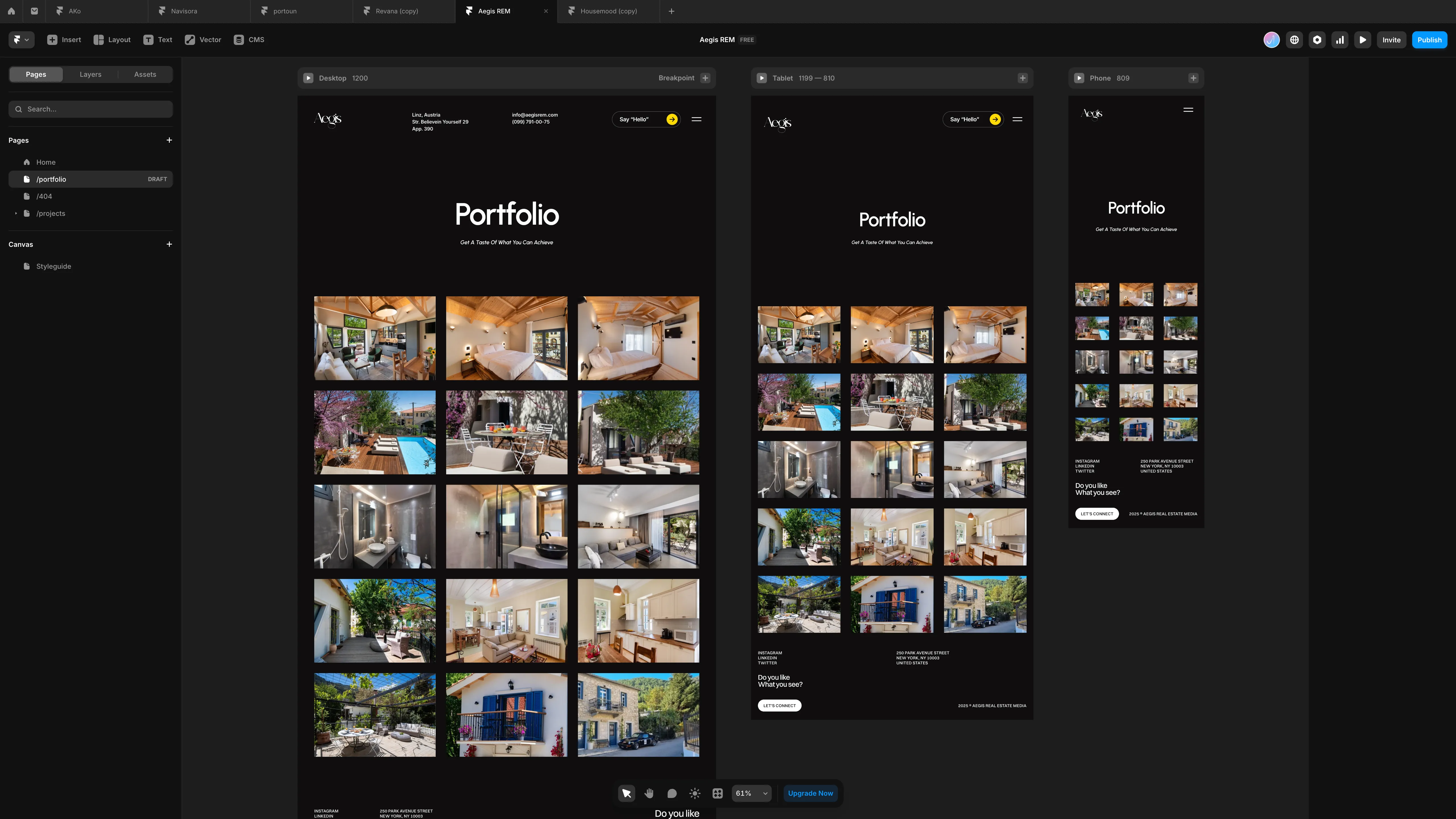 website design exploded showcase