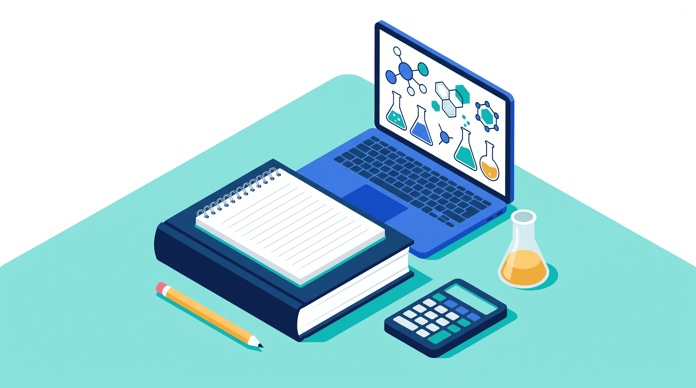 Three-part chemistry study resource stack