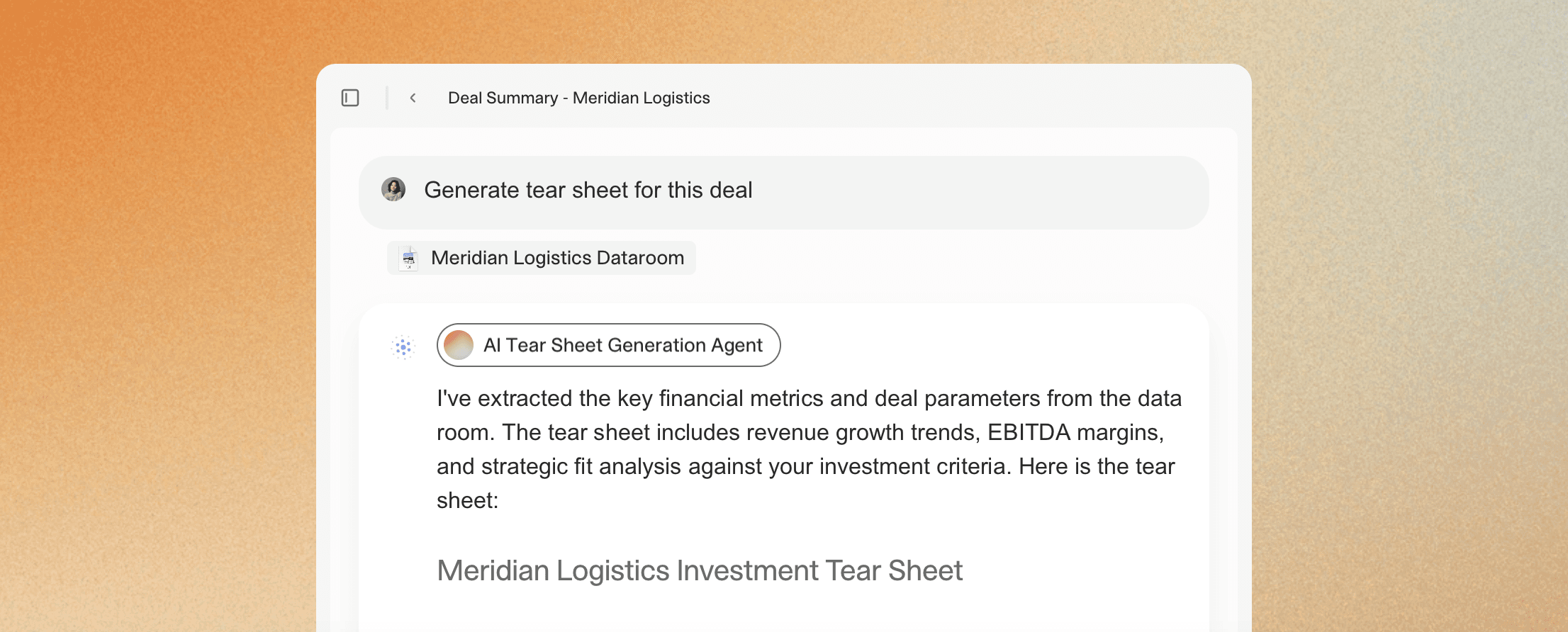 V7 Go Tear Sheet Generation Agent