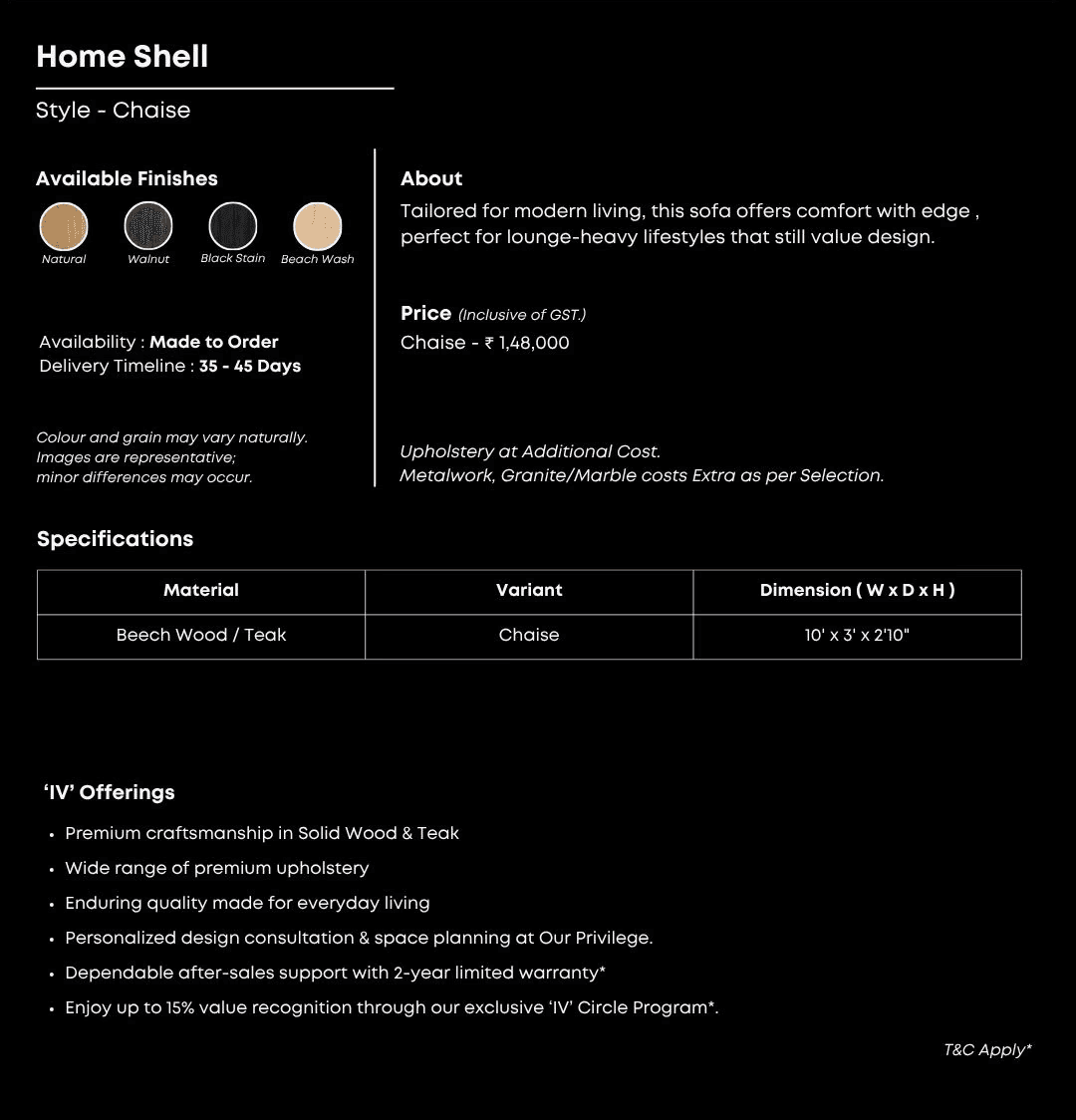 Tan suede sectional with tufted seats and black metal legs.