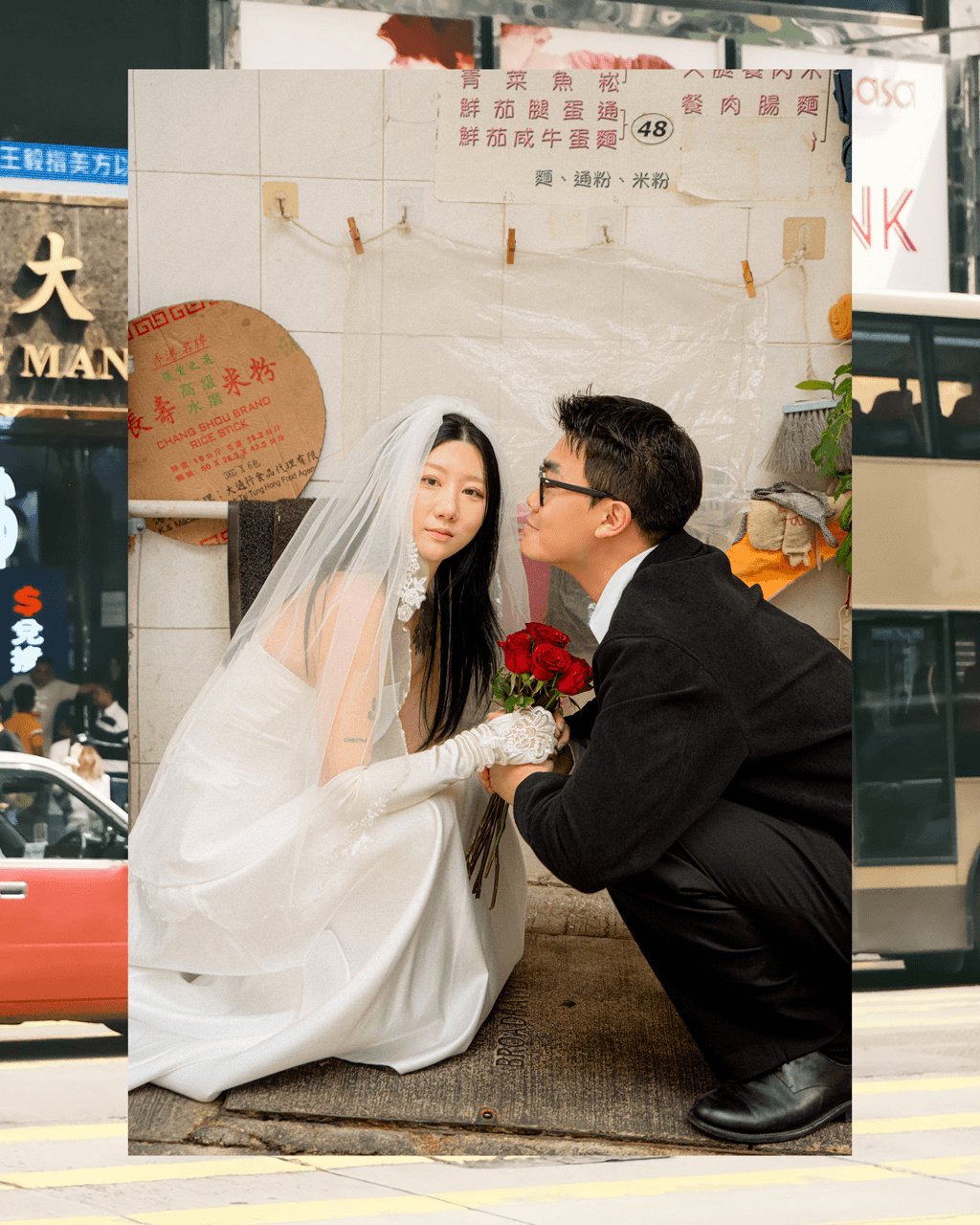 A woman smiling and wearing plants
