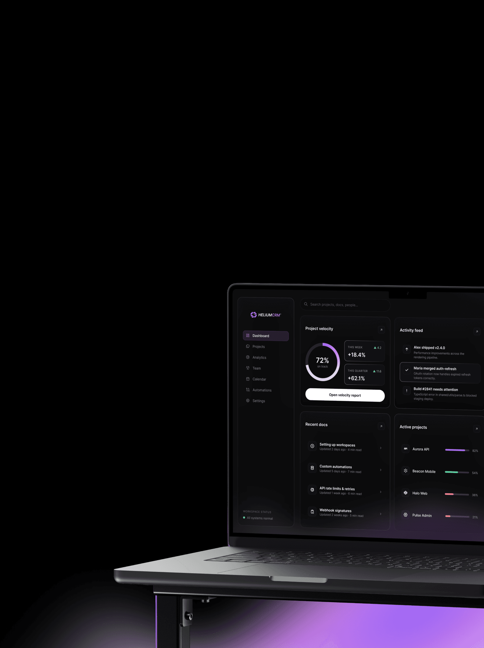 Purple orb on dark background that represent AI technology used in Nextio