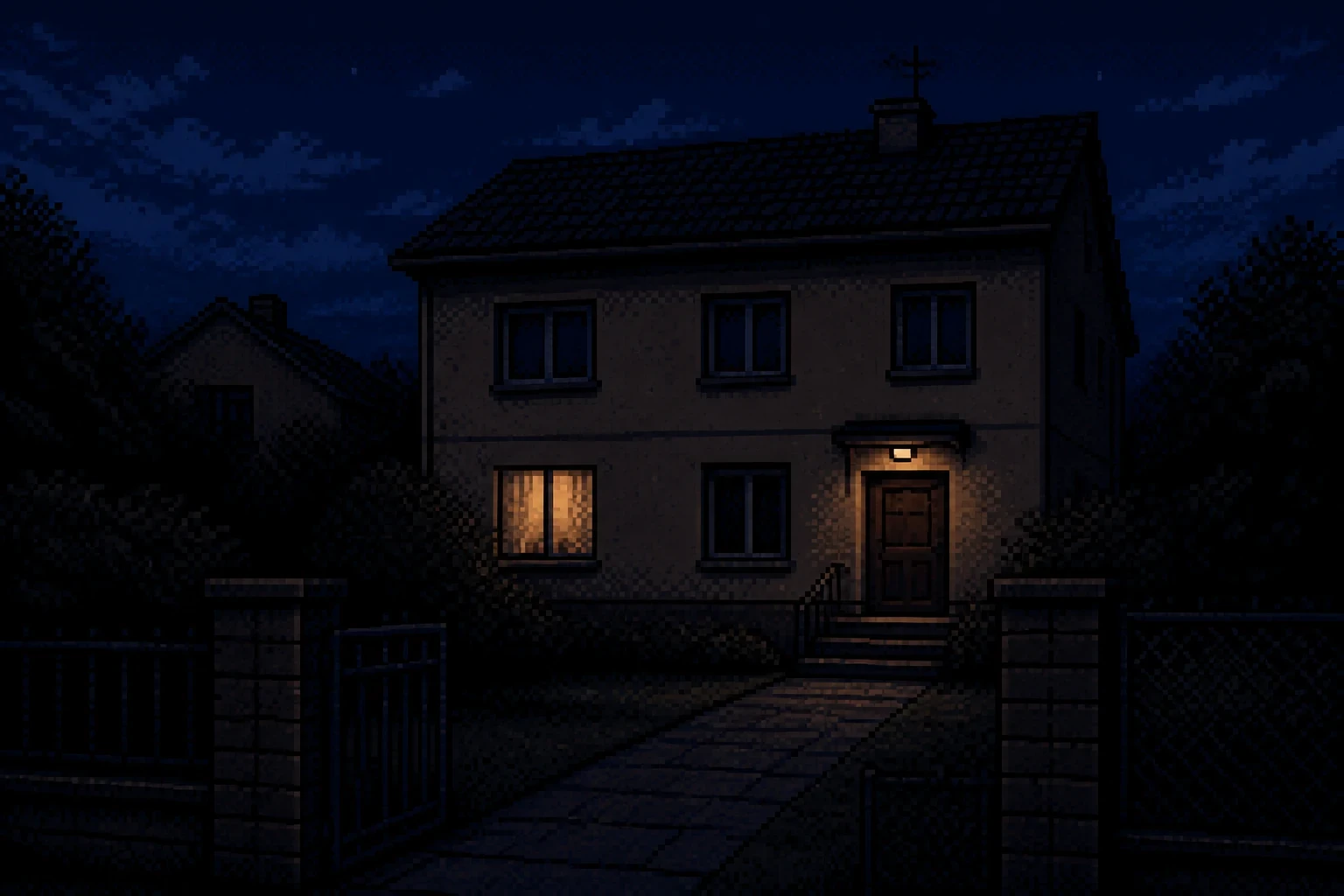 Ryszard’s home at night