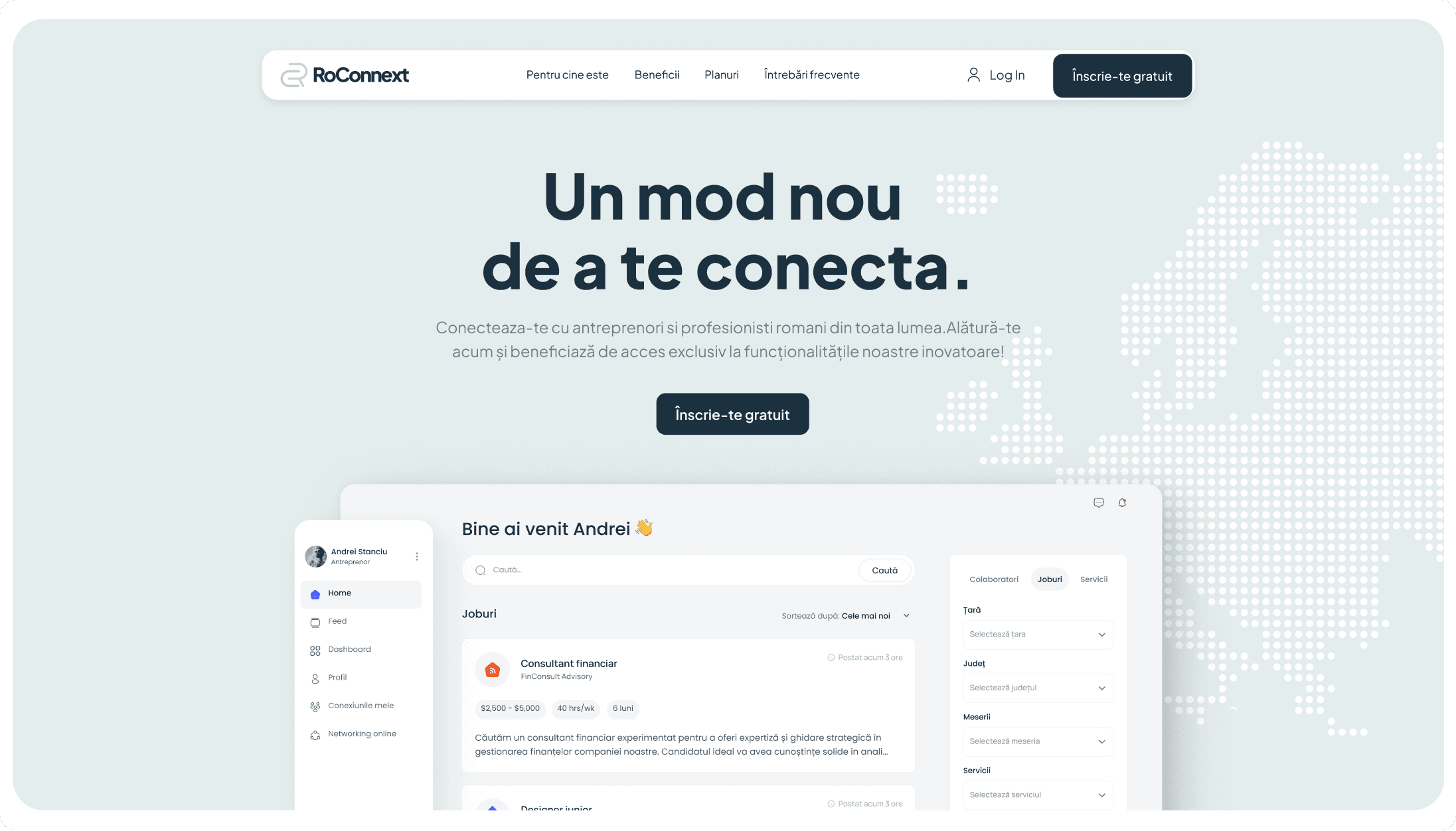 Desktop screen showing a website interface