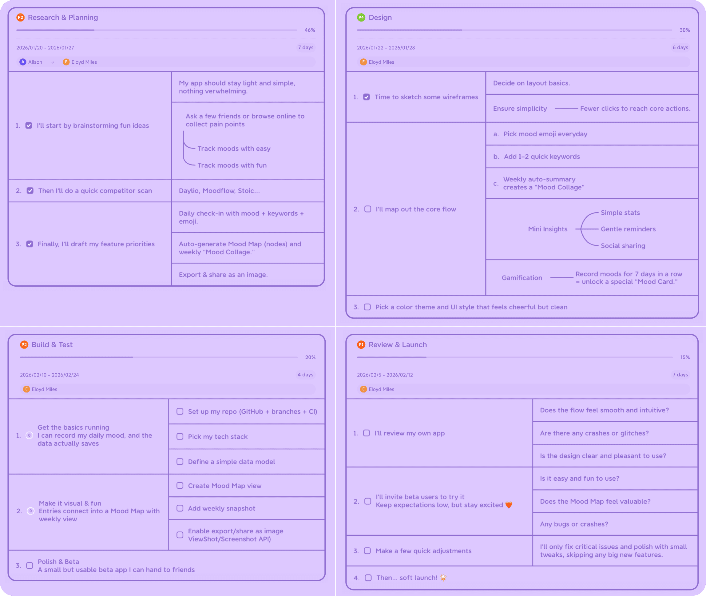 Create with AI in Xmind — turn project content into organized, actionable task breakdowns.