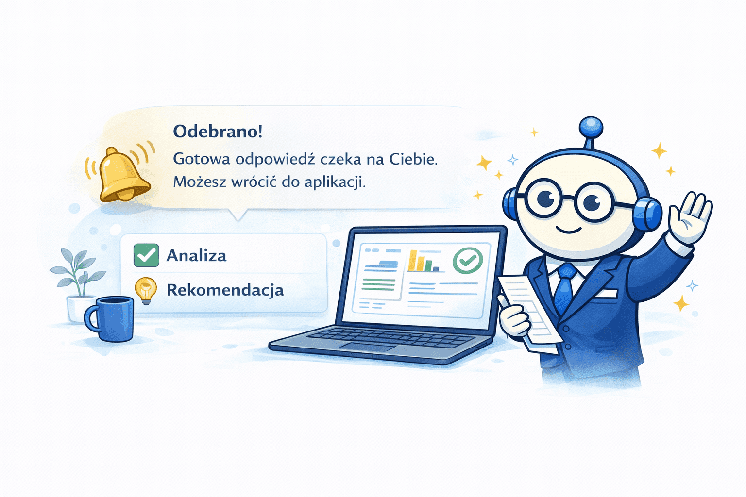 Powiadomienie o gotowej analizie w systemie księgowym