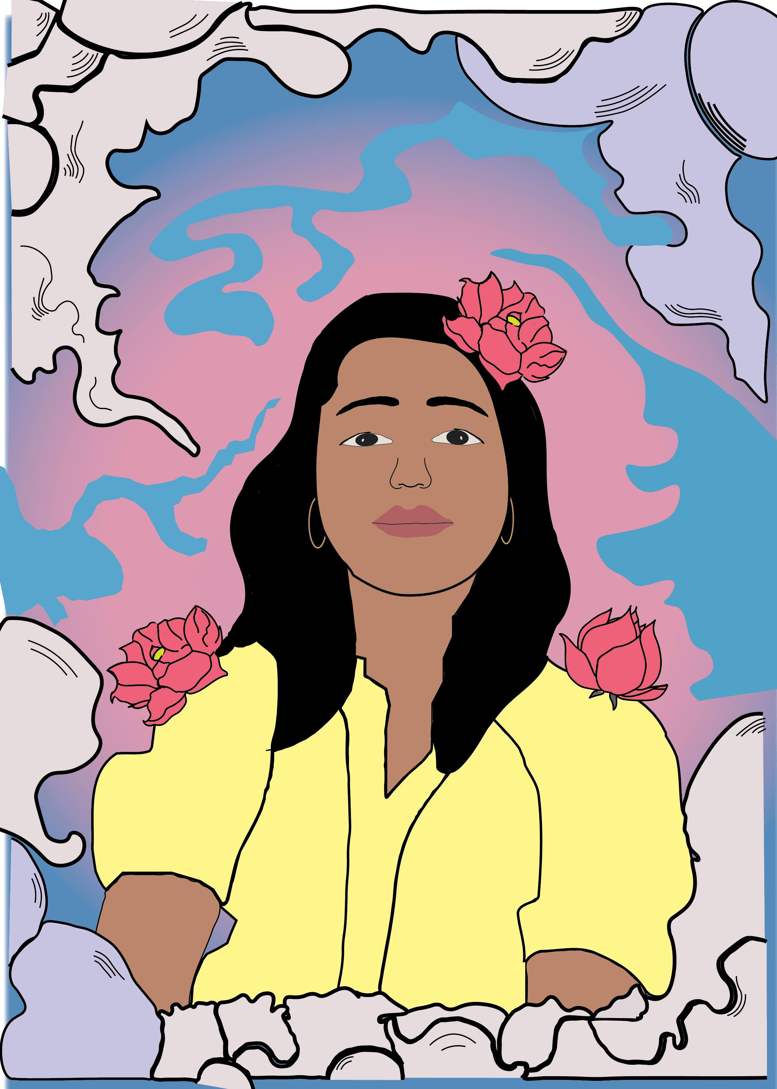 A young girl smiling