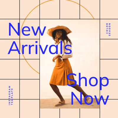 Aesthetic Style Grid New Arrivals Fashion Instagram Post Template