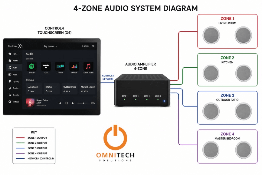 Whole-Home Audio installation by Omni Tech Solutions, Little Rock, AR