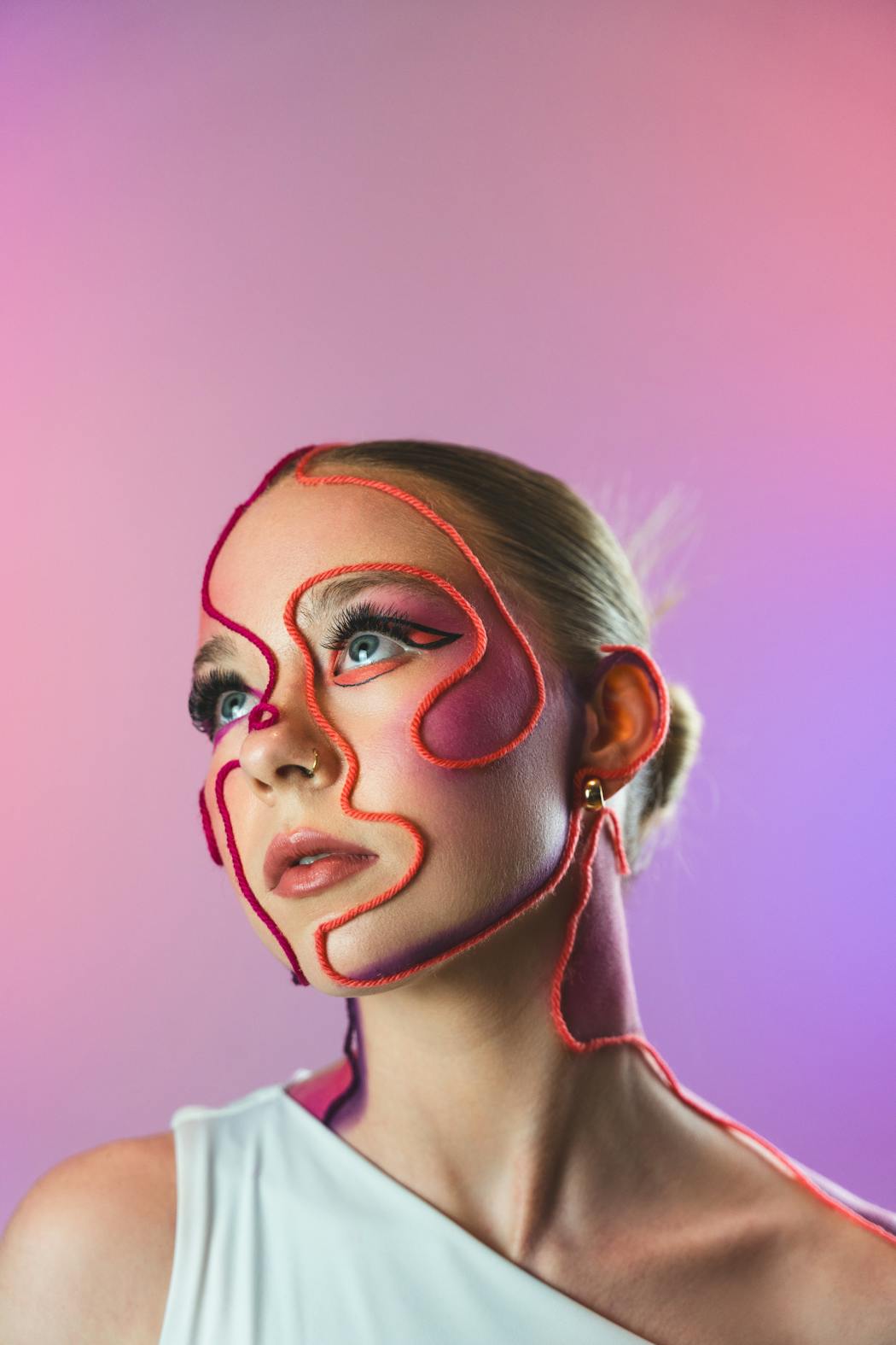 Creative abstract portrait with unique face art