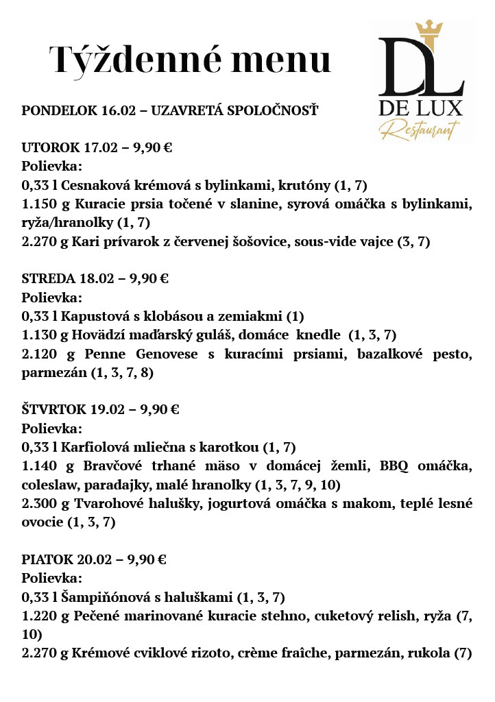 Delux Restaurant Menu