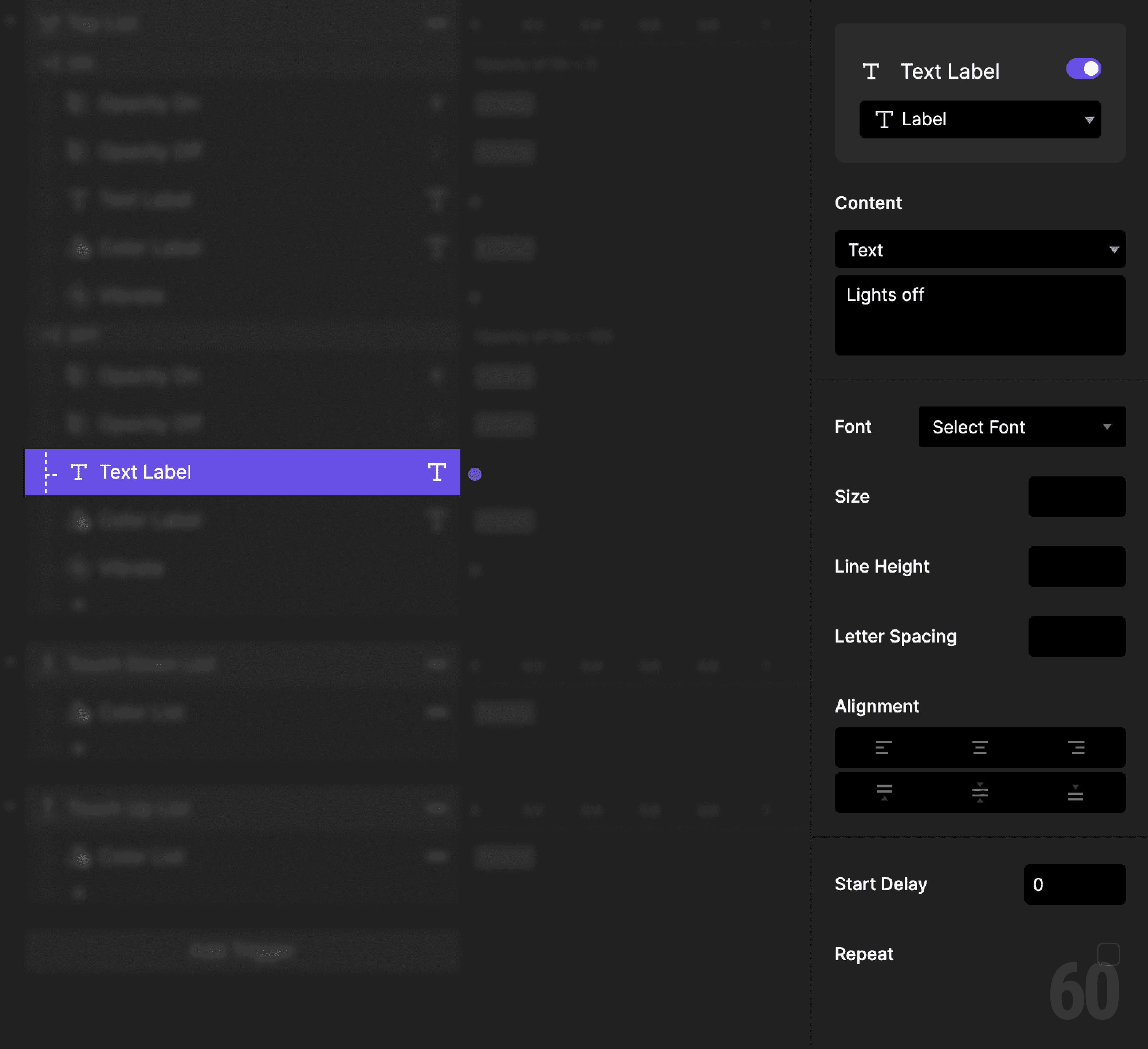 This is a screenshot of Step 11: Reset the label text.