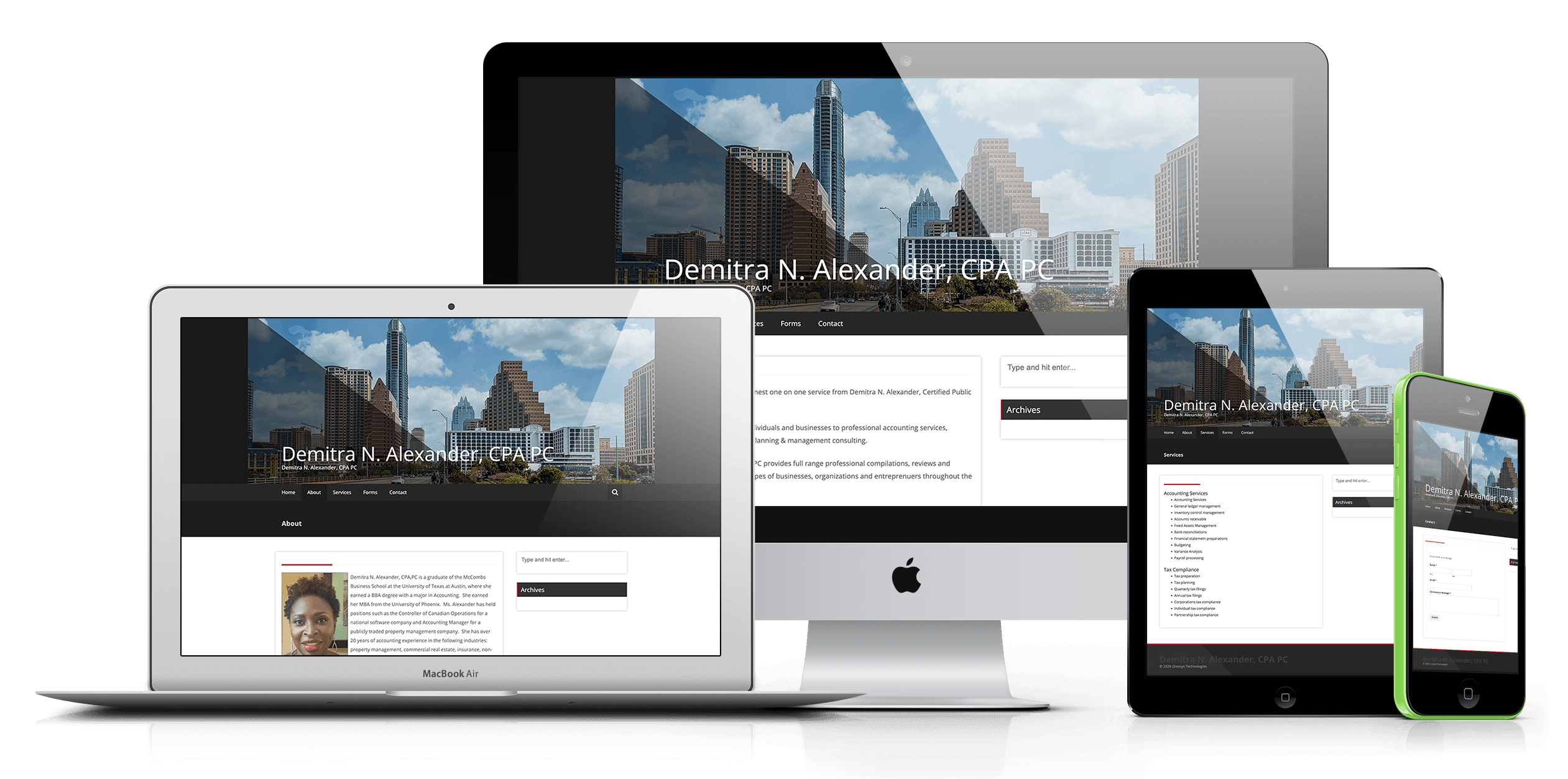 DAlexander Website Mockup Before