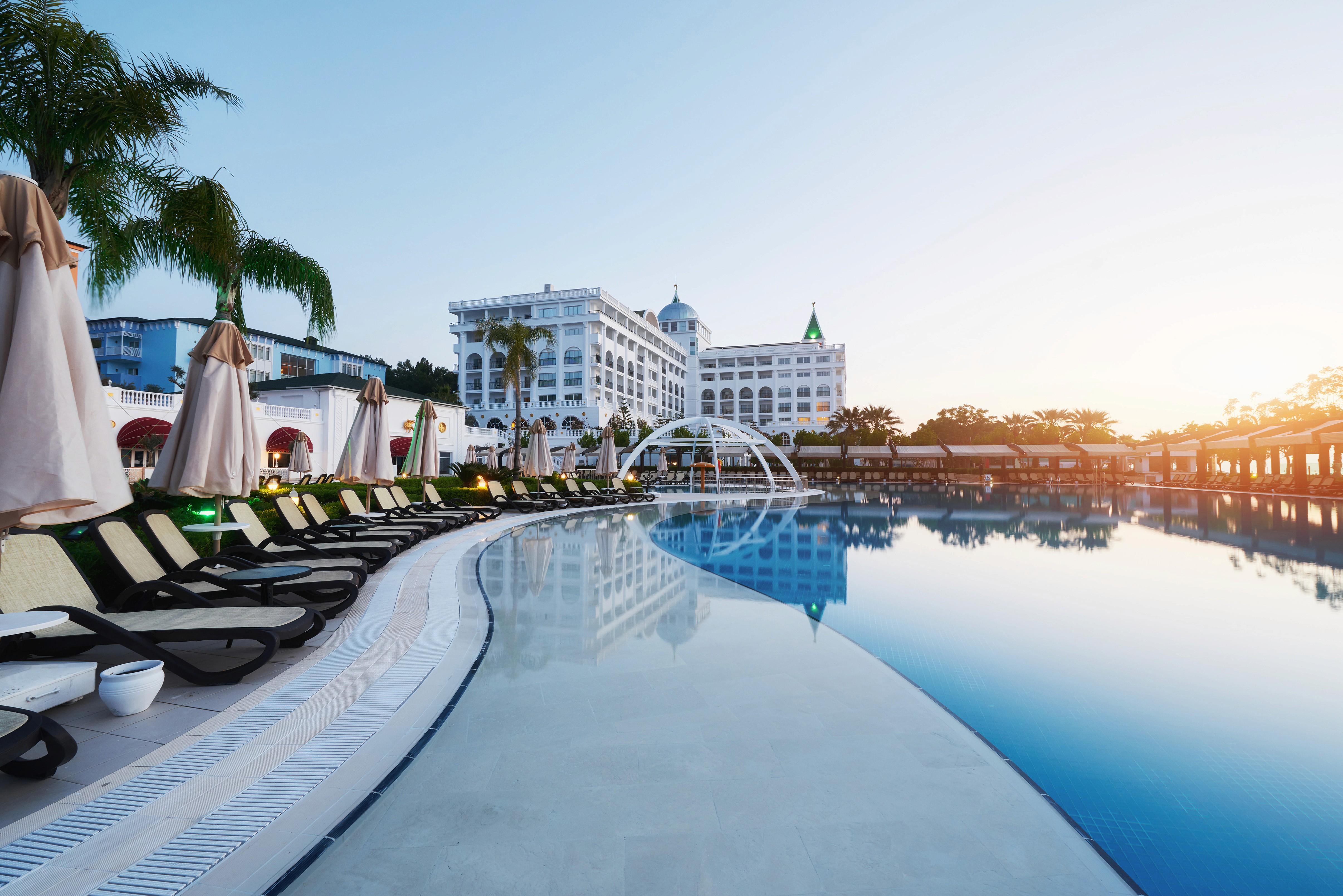 Pool view of a resort