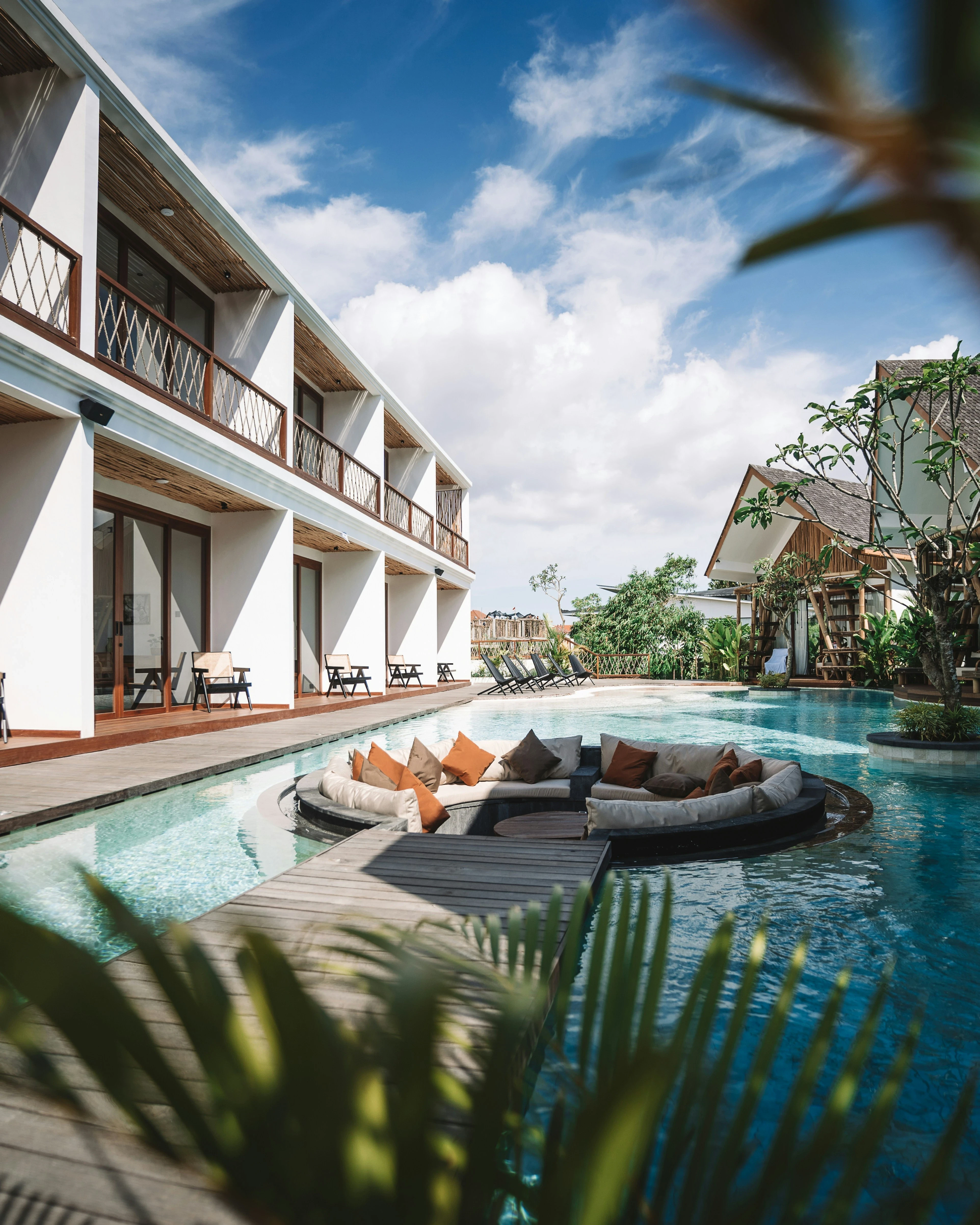 Minimalist villa with pool and outdoor seating