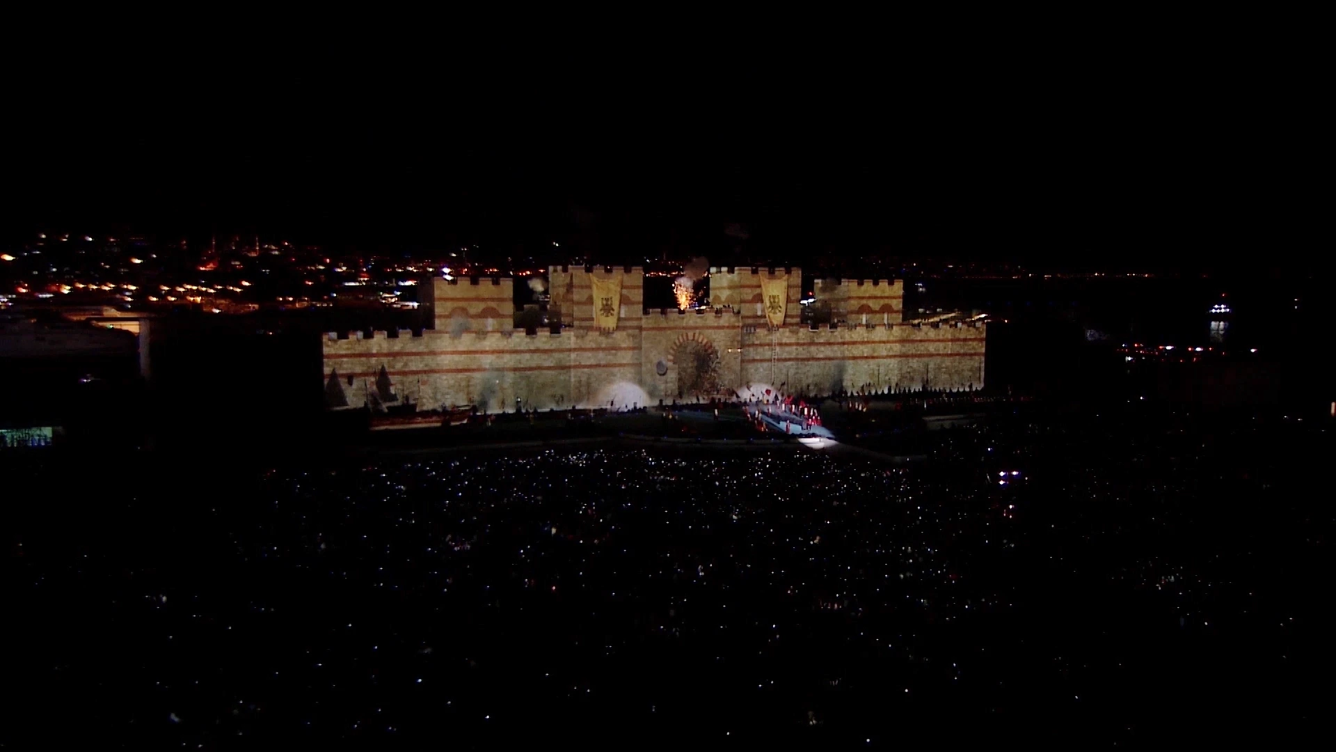 Exterior vista with brand identity presented on the rooftop LED landmark