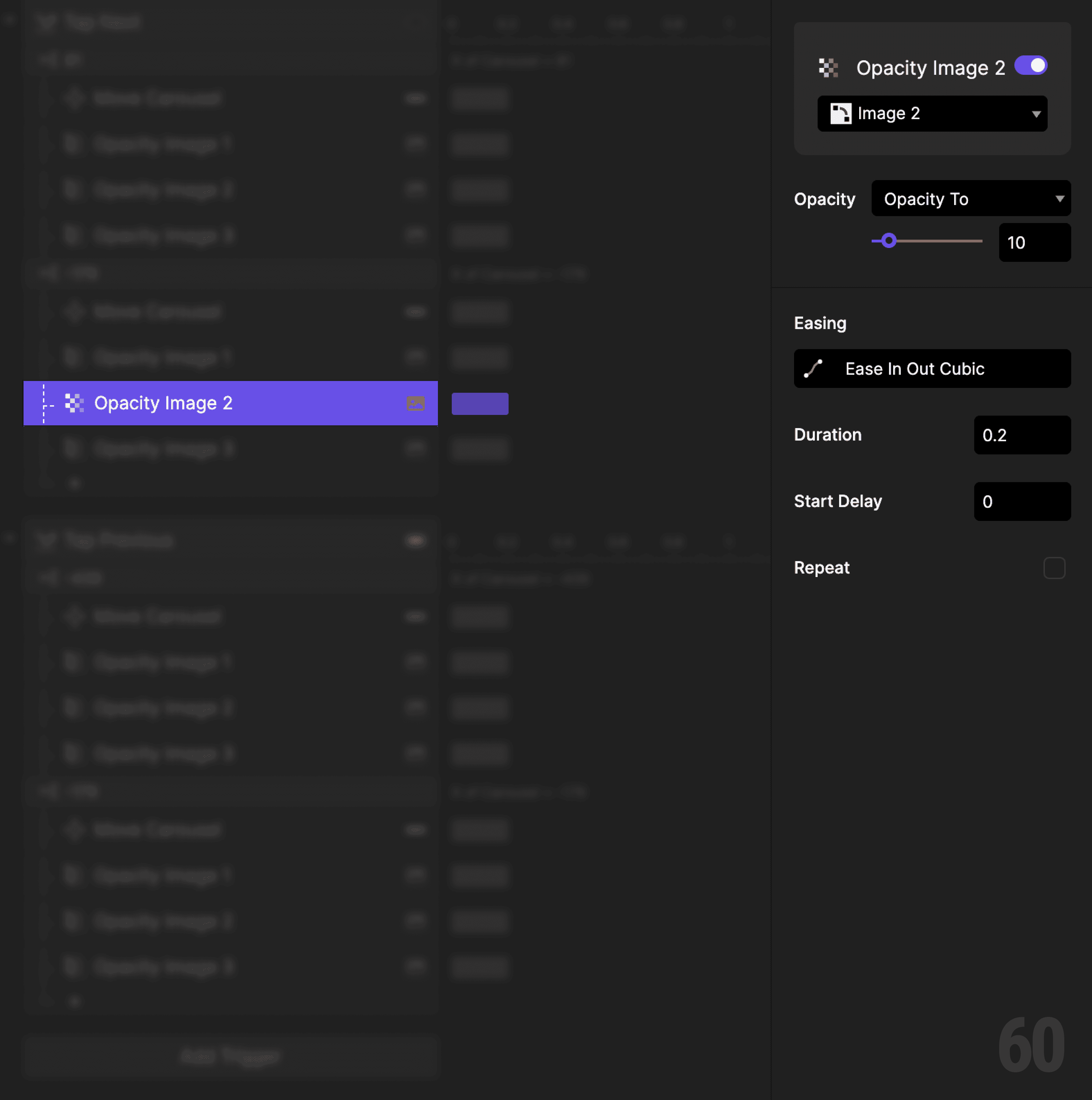 This is a screenshot of Step 10: Fade out Image 2.