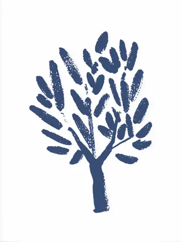 Blue tree illustration