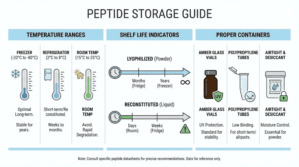 GHK-CU peptide storage temperature and shelf life reference chart
