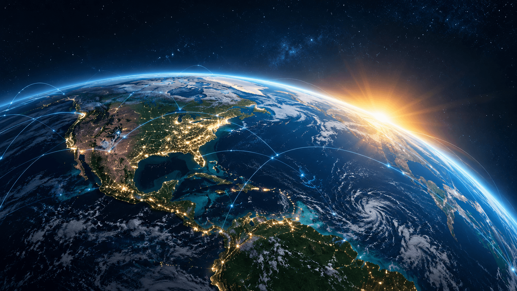 Earth from space with a soft sunrise glow representing Mundi’s global updates, technology news, and creative developments.