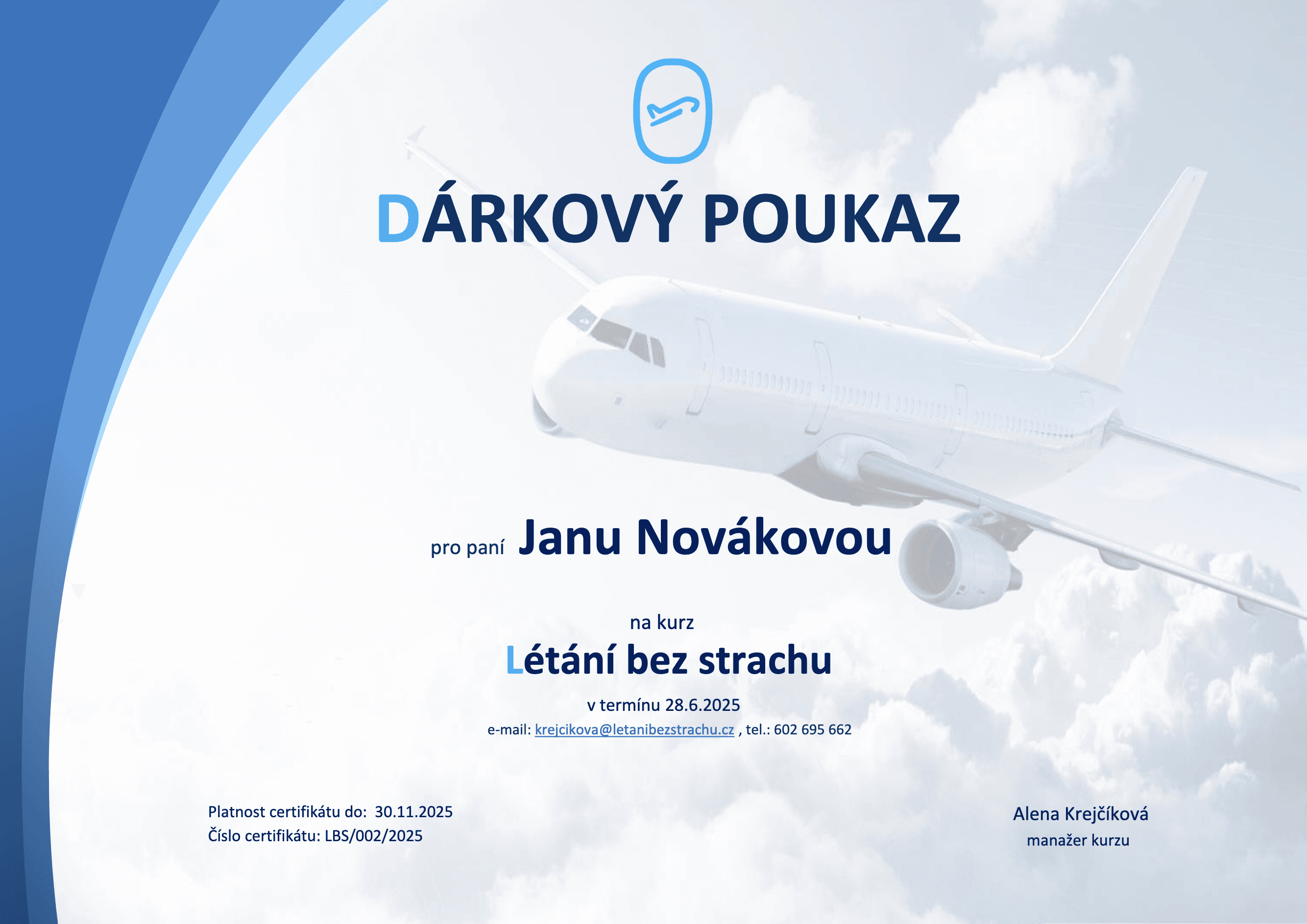 Vzor darkoveho poukazu