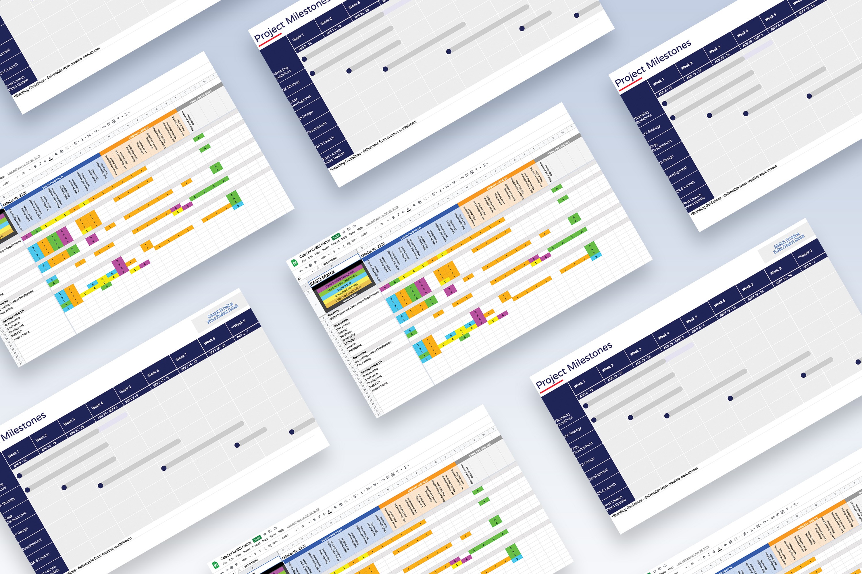 Celecor project timeline visuals