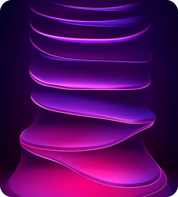 A vibrant purple and pink background featuring a stack of stairs in the center, creating a visually striking composition.