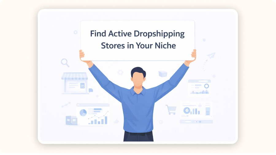 person holding up a sign “Find active dropshipping”