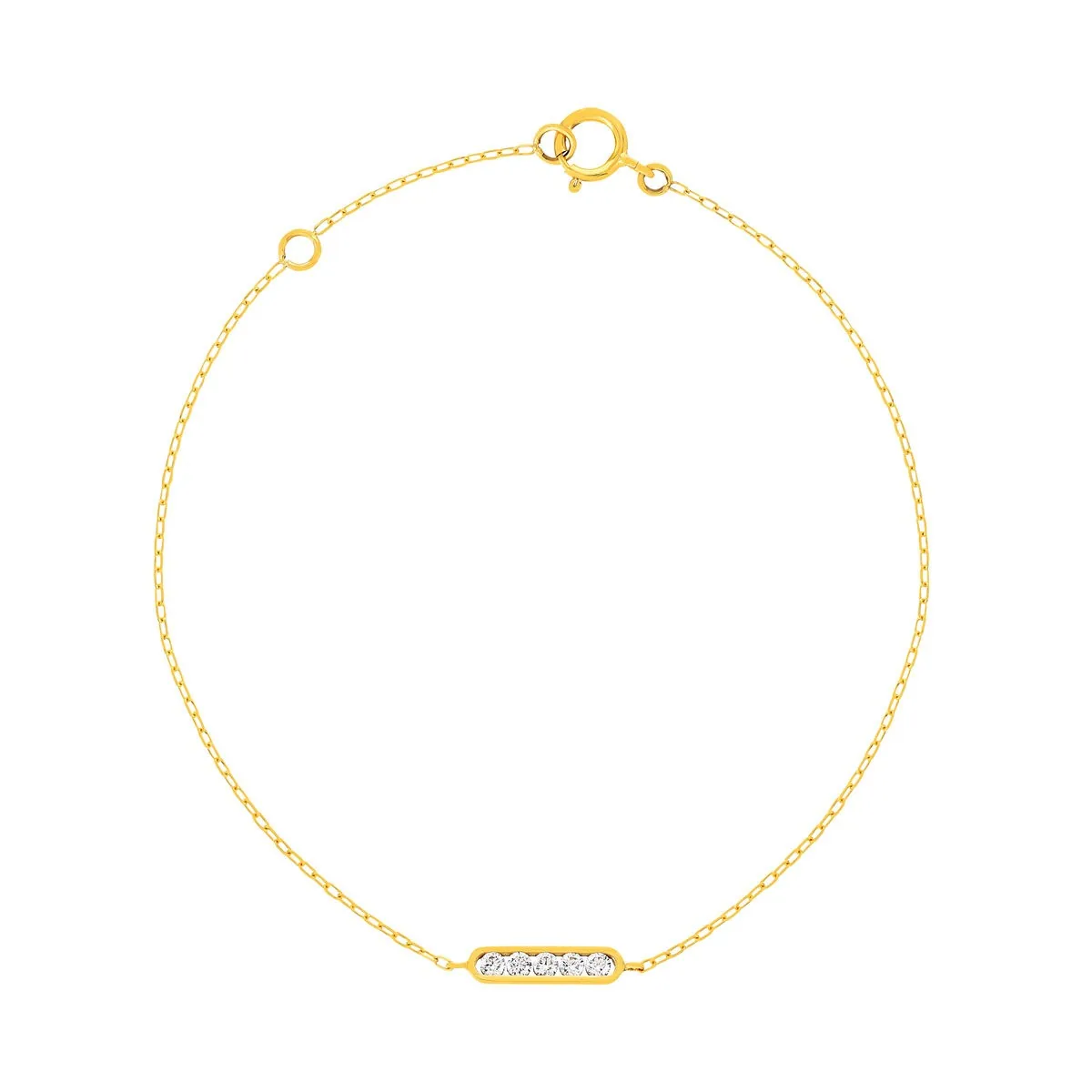 Bracelet en or jaune 375 serti de oxydes de zirconium