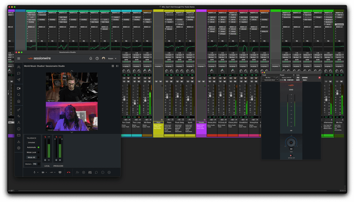 Sessionwire and Pro Tools running alongside one another