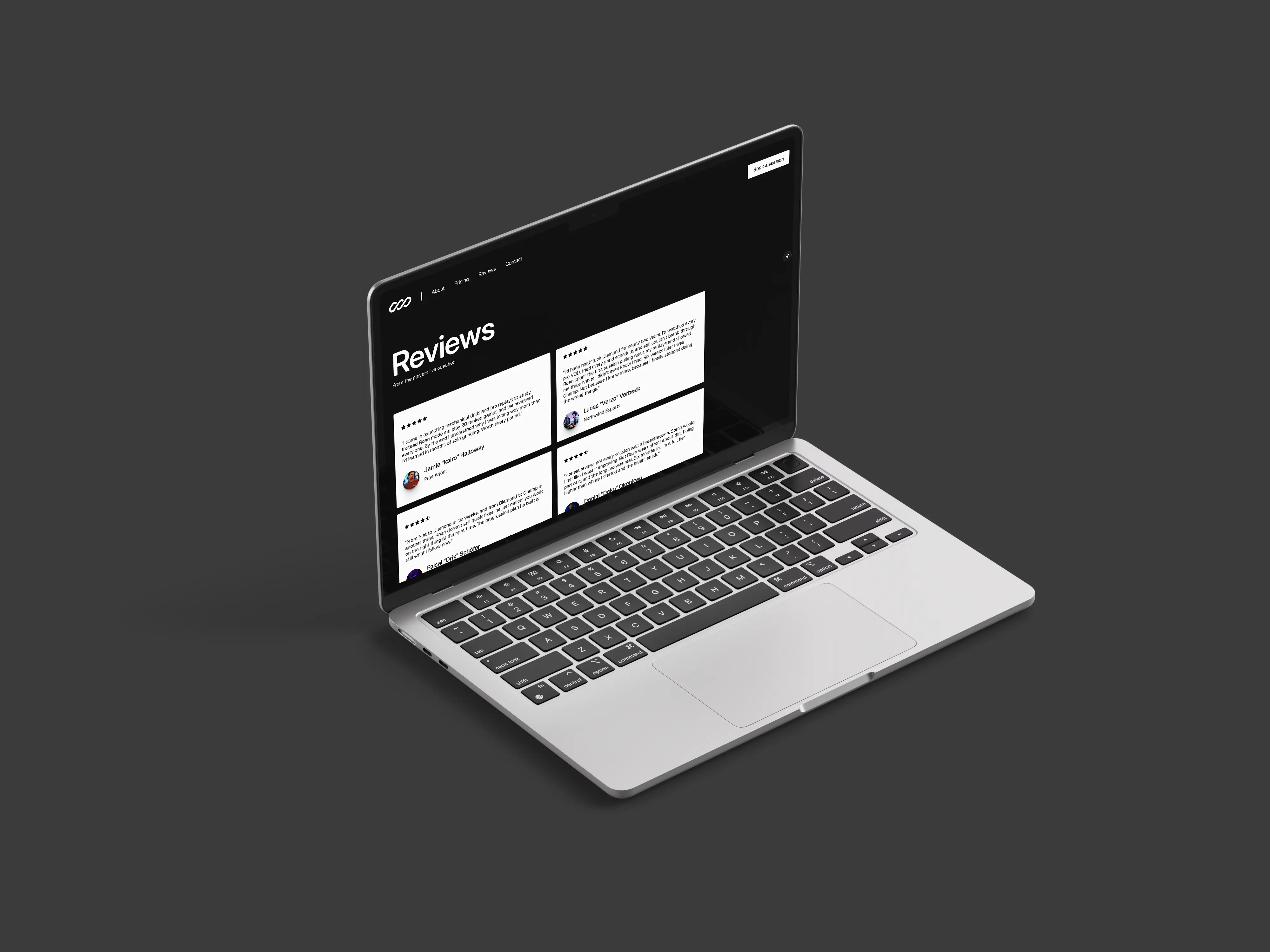 Roan Template Reviews Mockup