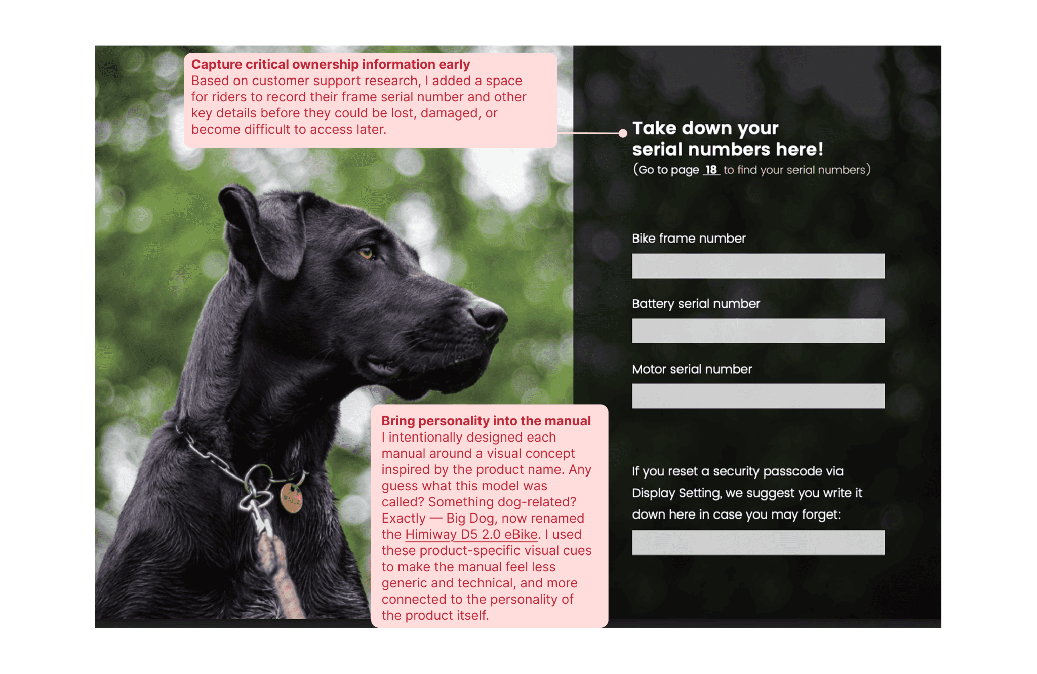 Redesigned Himiway manual and original annotation, page 1