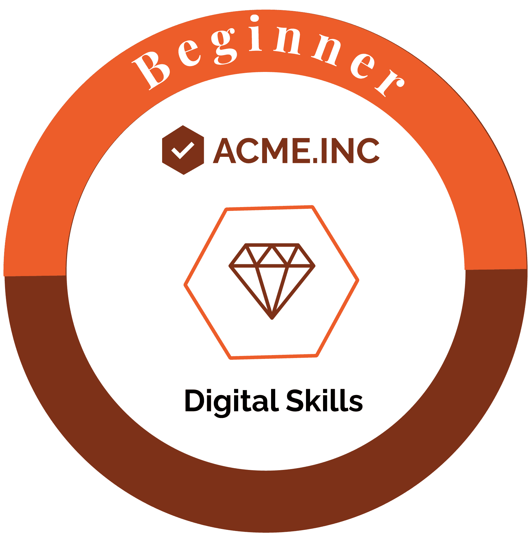 Wauld - Professional and direct orange course completion badge template