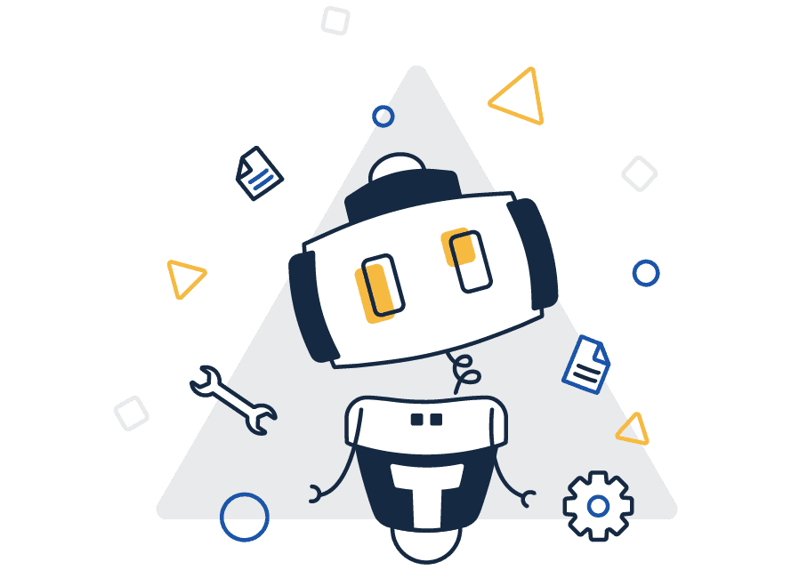 Illustration with TermsFeed robot presenting an error