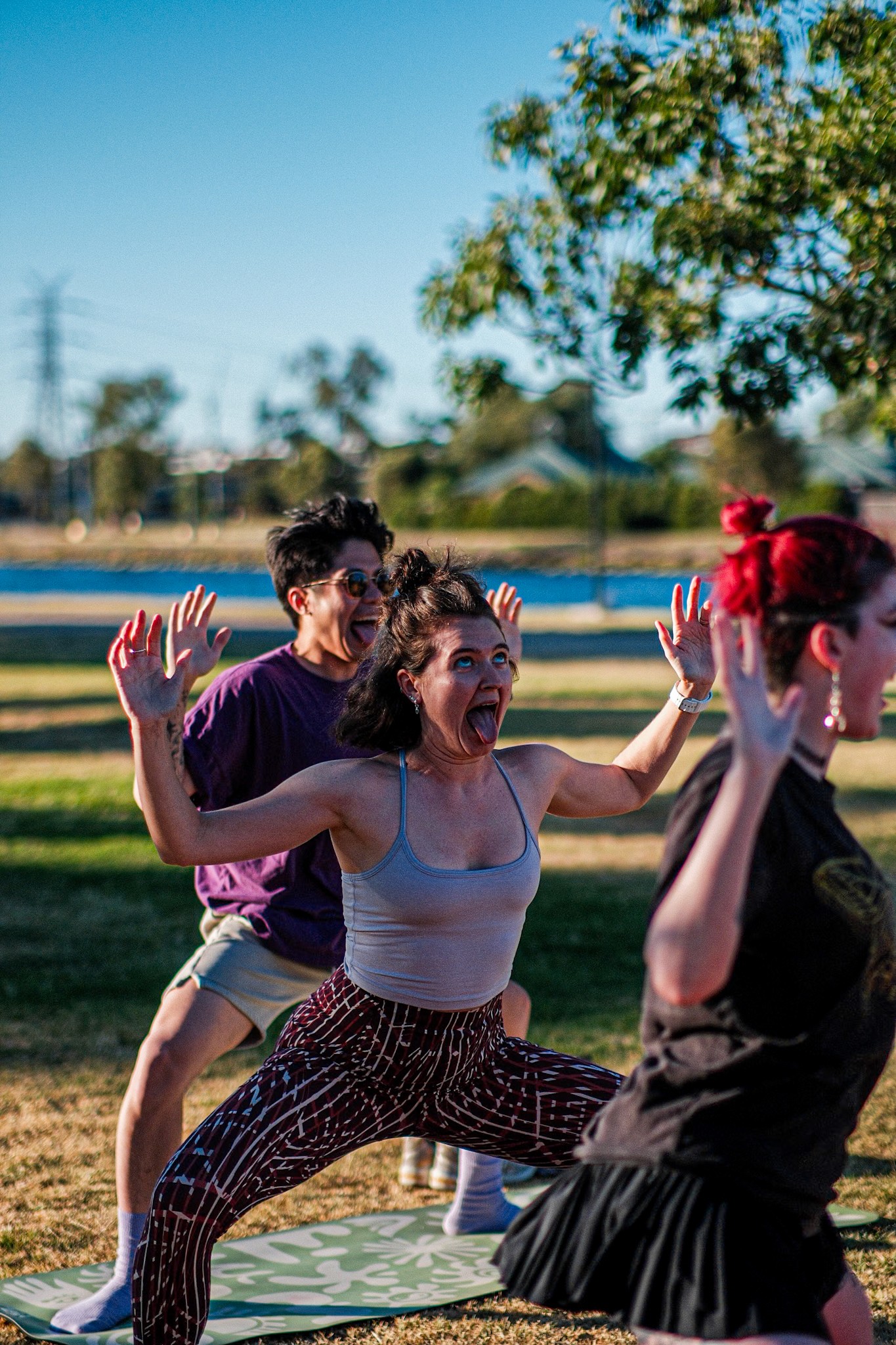 Commercial photography by JamesTheLyon for PixelSpaces — events, gigs, headshots, people, and architecture — park yoga namaste mindfulness grounded local community 