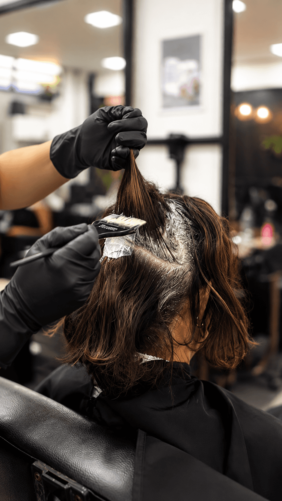 aplicacao de quimica em cabelo
