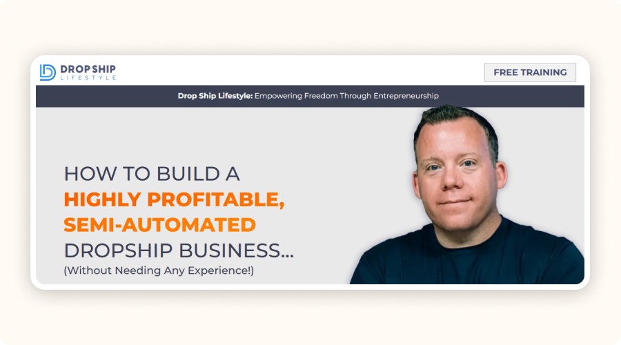 Dropship lifestyle homepage