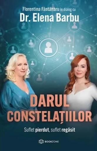 A promotional image featuring two women, with text about a constellation event led by Dr. Elena Barbu.