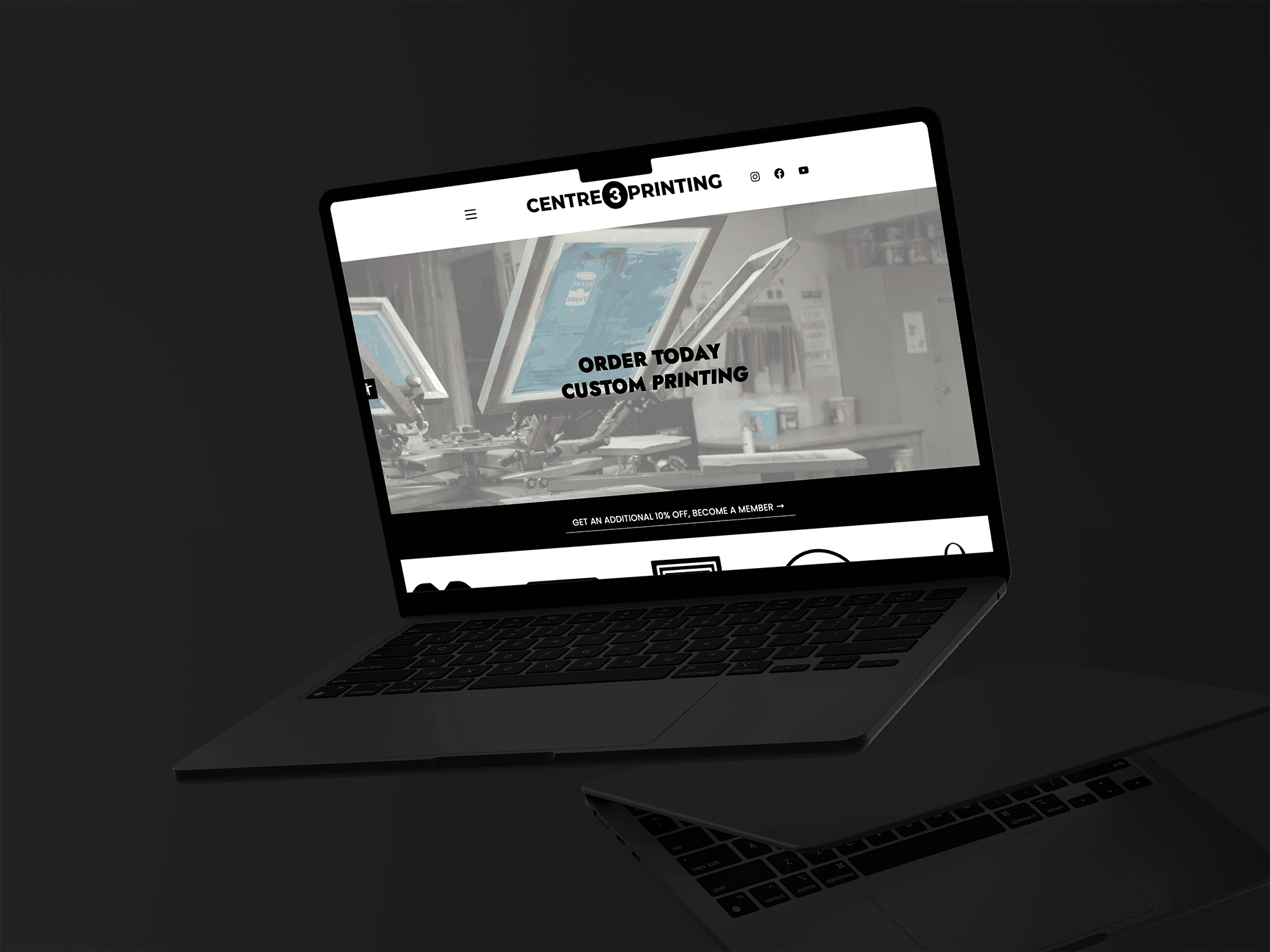 Digital branding and print-focused design for Centre 3 Printing