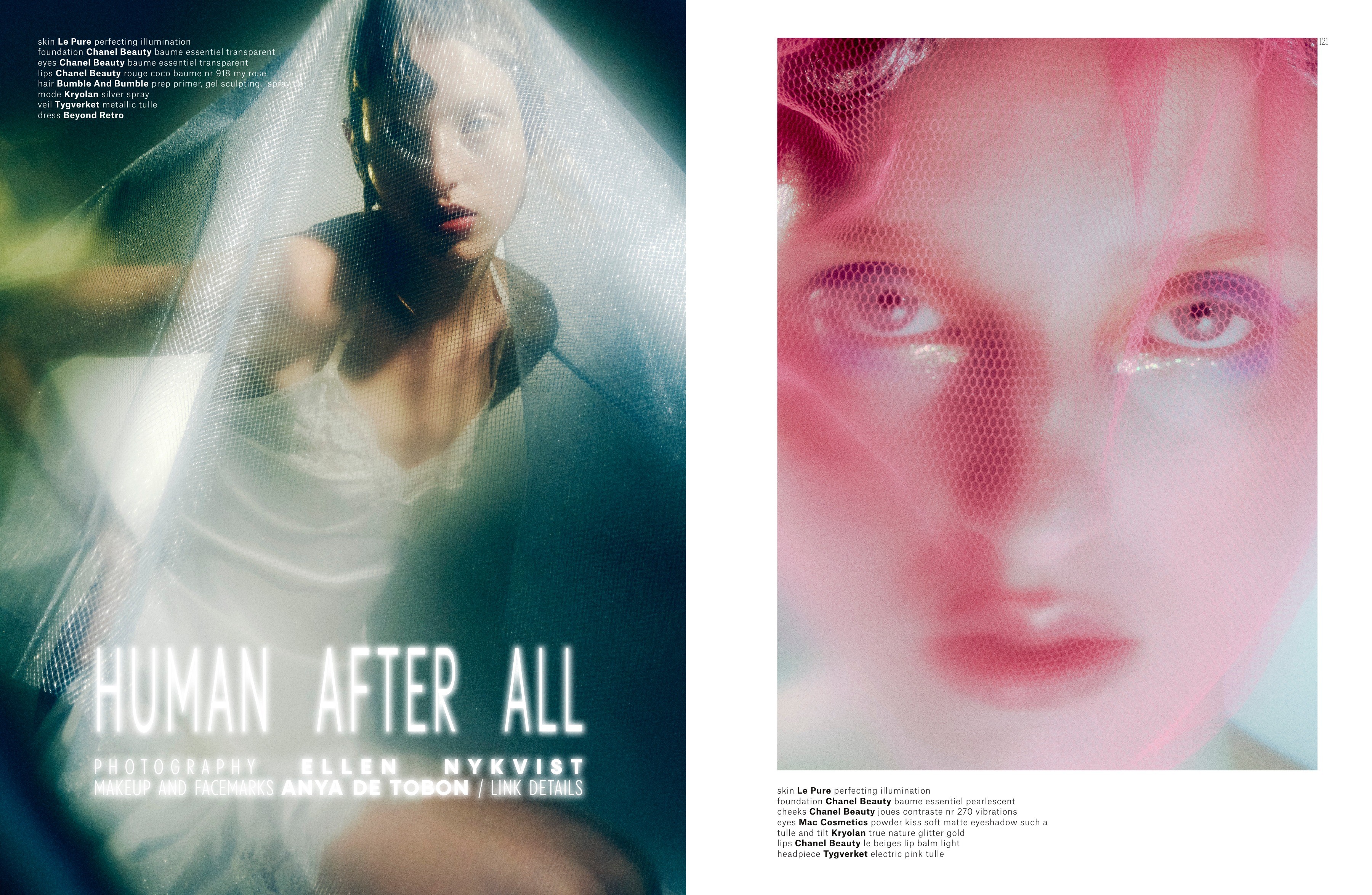 Blurred teal and pink portraits paired with condensed white lettering.