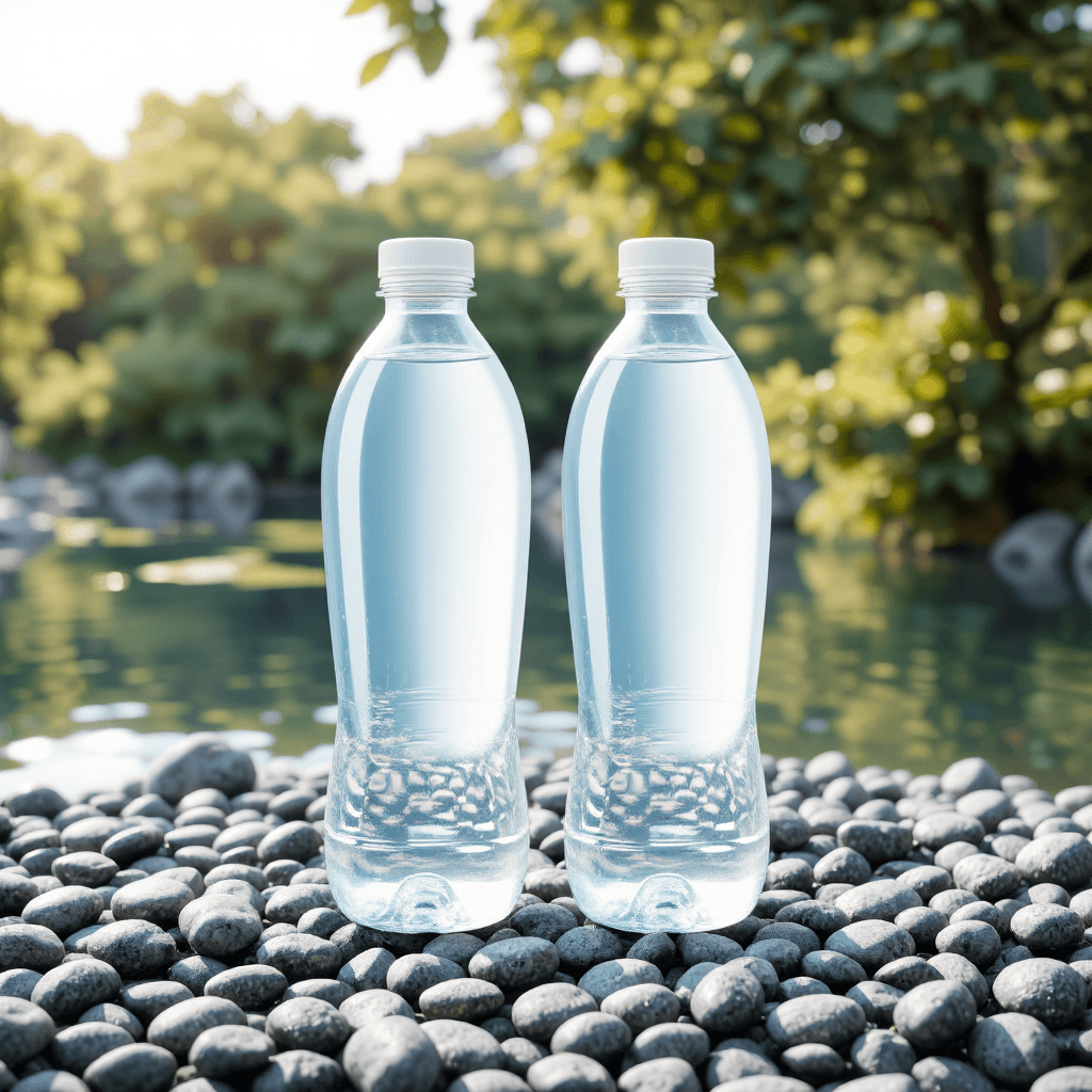 product photography of bottles of water