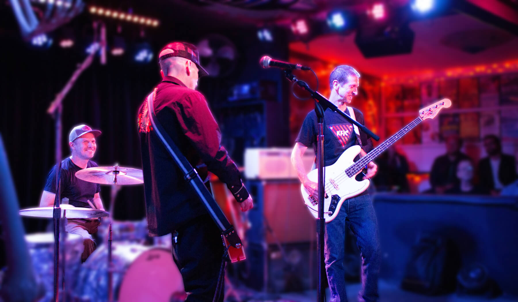 Dead Kampers laughing it up on stage.
