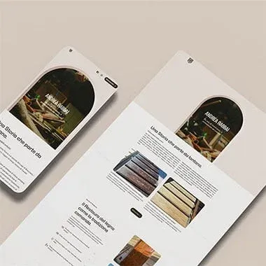 Mobile and tablet displays showcasing a stylish website layout with elegant design elements and text.