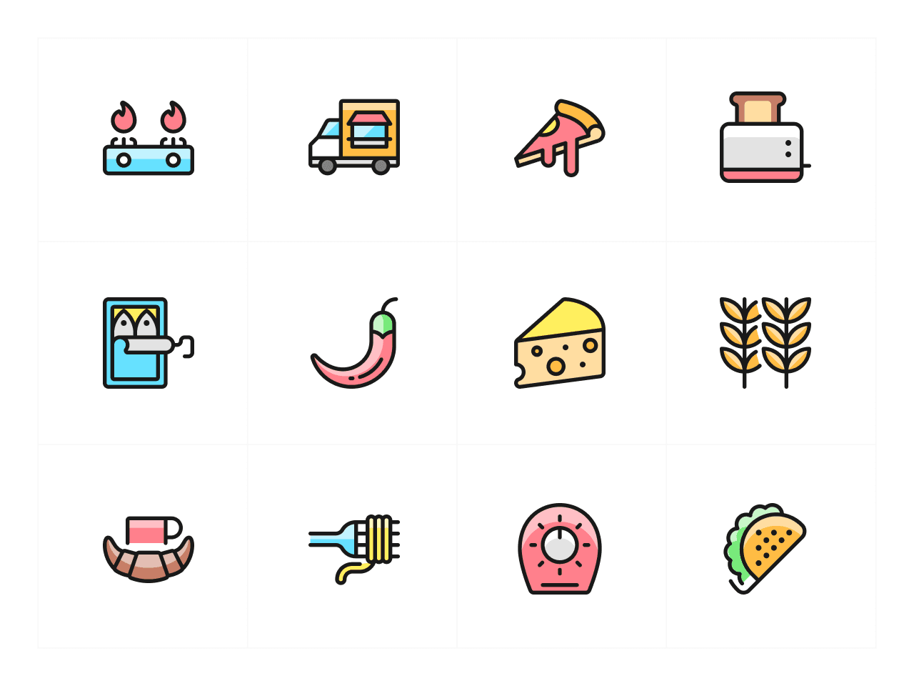 Ultimate Colors Food Icon Set