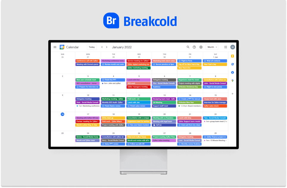 Networking Hacks Calendar Filled | Breakcold